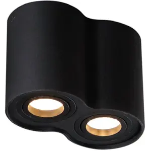 Deckenaufbauleuchte Basic Rund II Schwarz