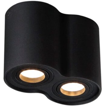Deckenaufbauleuchte Basic Rund II Schwarz