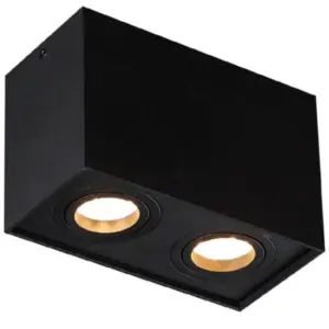 Deckenaufbauleuchte Basic Square II Schwarz