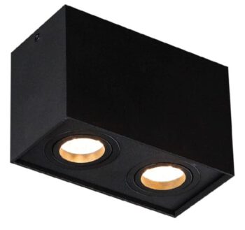Deckenaufbauleuchte Basic Square II Schwarz