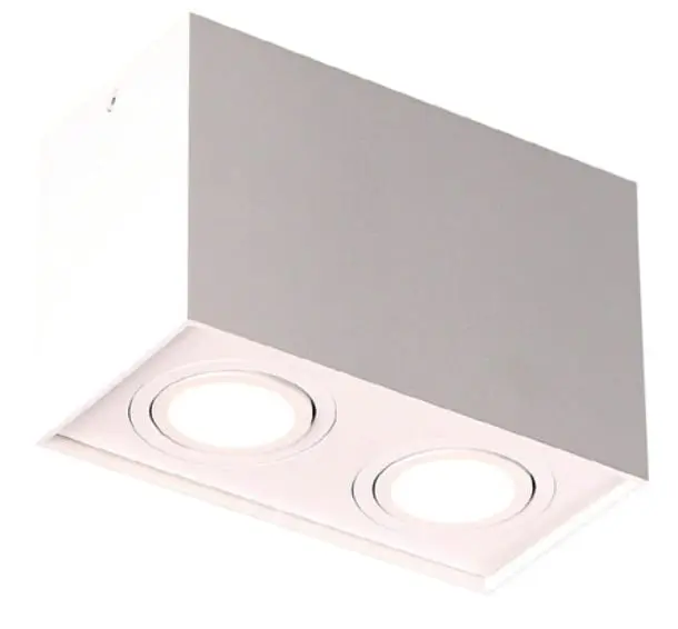Deckenaufbauleuchte Basic Square II Weiß – Bild 1