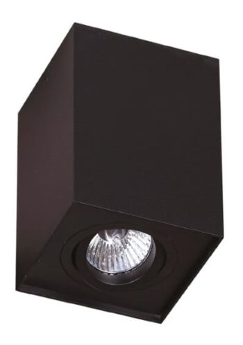 Deckenaufbauspot Basic Square Schwarz