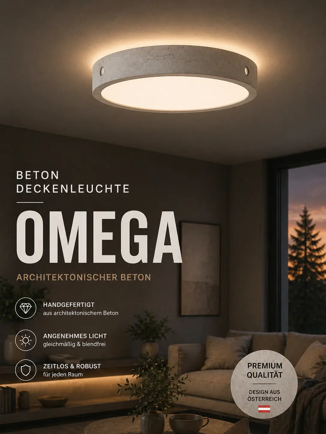 Beton-Deckenleuchte Omega – Bild 10