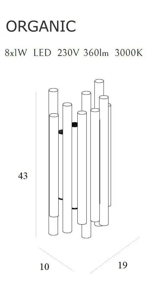 Wandleuchte-LED ORGANIC Gold