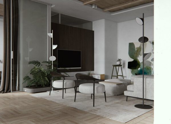 Stilvolle dreiflammige LED-Stehleuchte Orchid Axo Light
