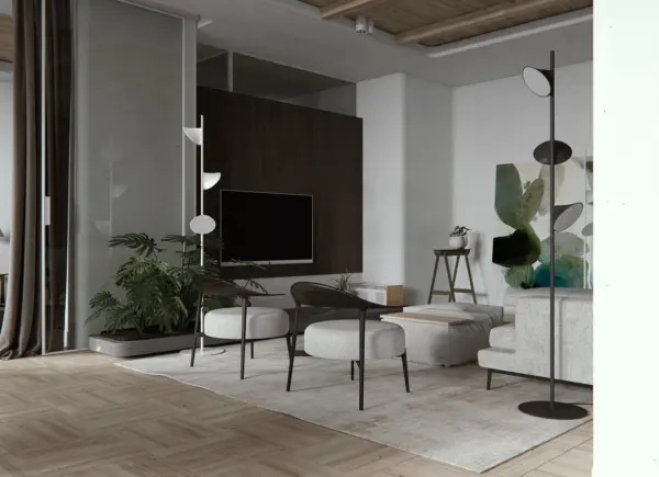 Stilvolle dreiflammige LED-Stehleuchte Orchid Axolight
