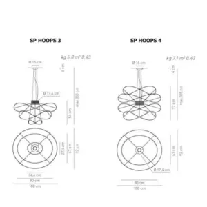 Traumhafte LED-Hängeleuchte Hoops Schwarz Axo Light – Bild 10
