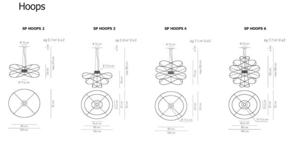 Traumhafte LED-Hängeleuchte Hoops Schwarz Axo Light