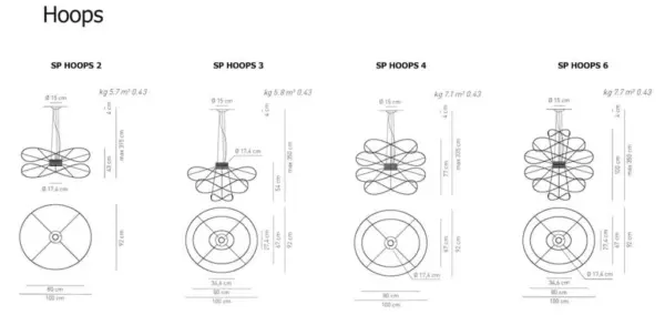 Traumhafte LED-Hängeleuchte Hoops Schwarz Axo Light