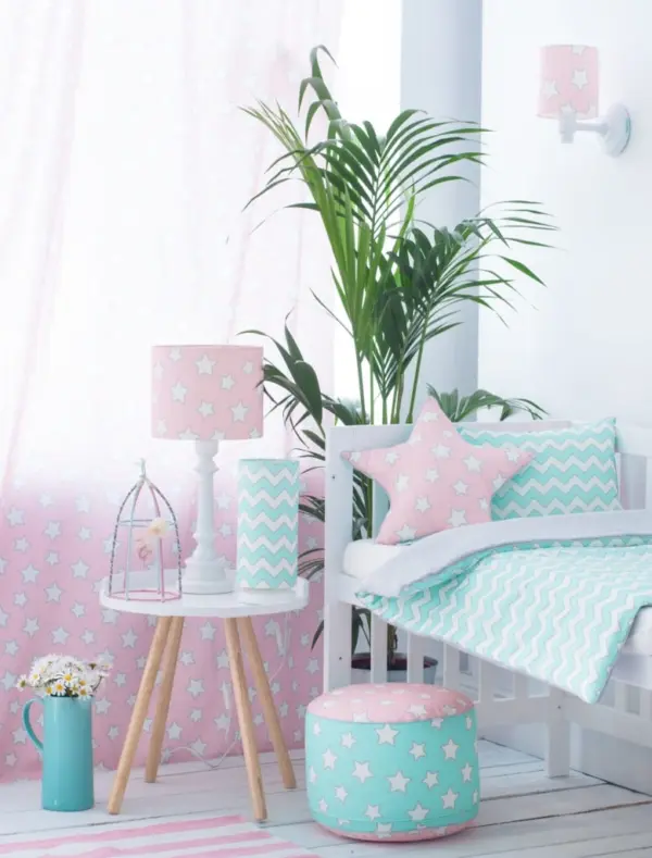 Tischlampe Pink Stars