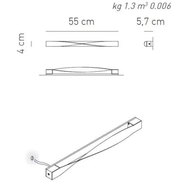 Minimalistische LED-Wandleuchte mit Wandmontagebox Alrisha Axo Light