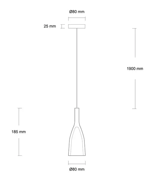 Beton-Hängeleuchte Ampulla