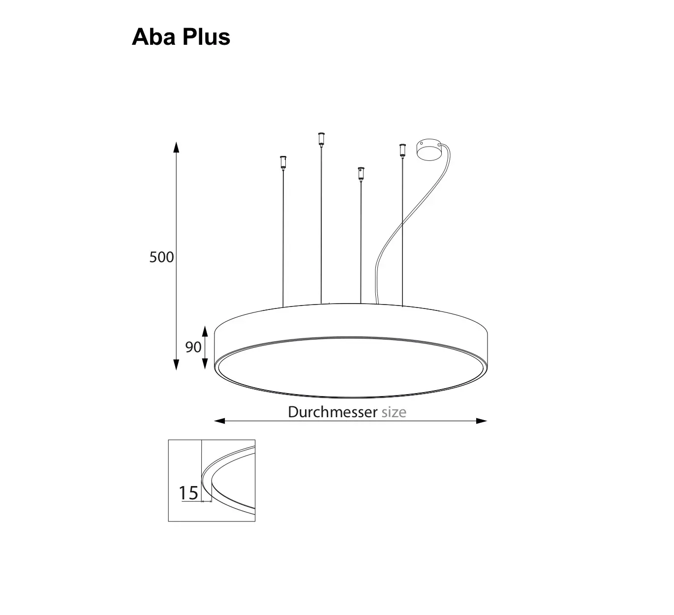 Große Elegante LED-Hängeleuchte Aba Plus – Bild 2