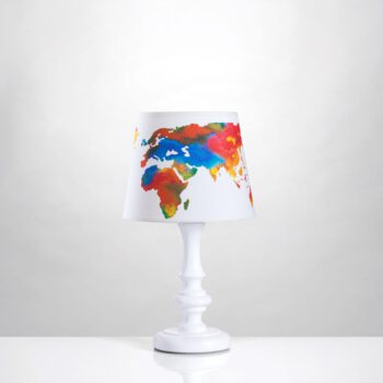 Tischlampe Weltkarte