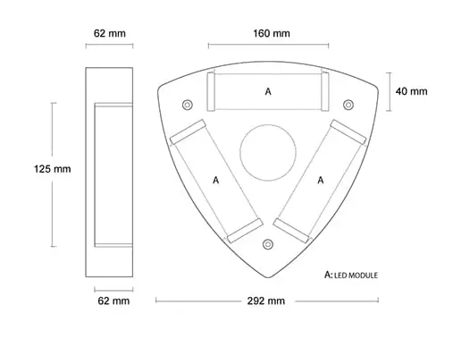 LED-Beton-Wandleuchte Diatomo IP65