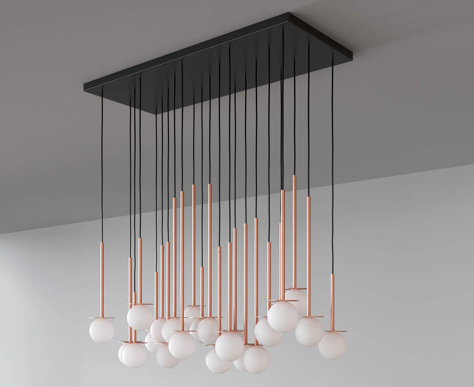 Einzigartige LED-Hängeleuchte Cotton Panel mit Opalglaskugel – Bild 2