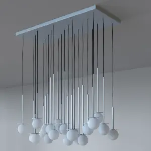 Einzigartige LED-Hängeleuchte Cotton Panel mit Opalglaskugel – Bild 6