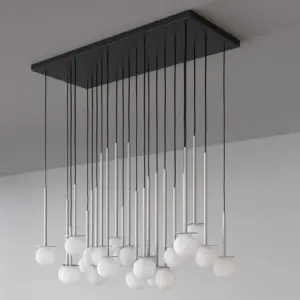 Einzigartige LED-Hängeleuchte Cotton Panel mit Opalglaskugel – Bild 3