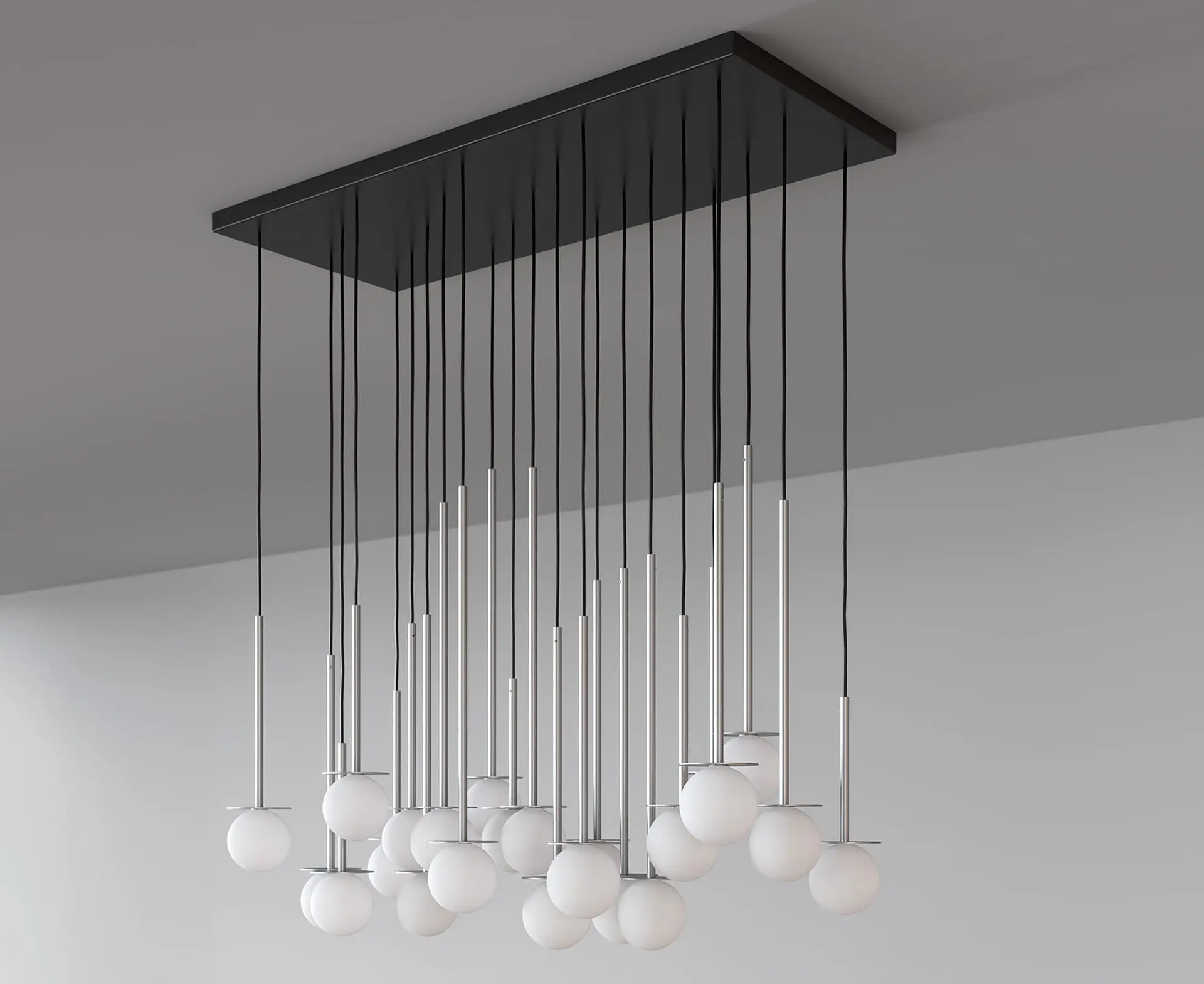 Einzigartige LED-Hängeleuchte Cotton Panel mit Opalglaskugel – Bild 3