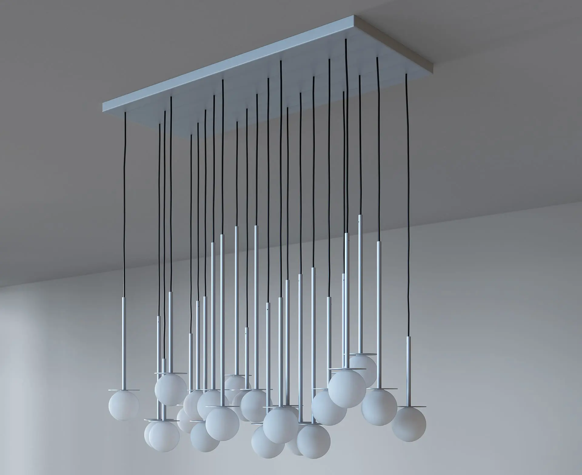 Einzigartige LED-Hängeleuchte Cotton Panel mit Opalglaskugel – Bild 6