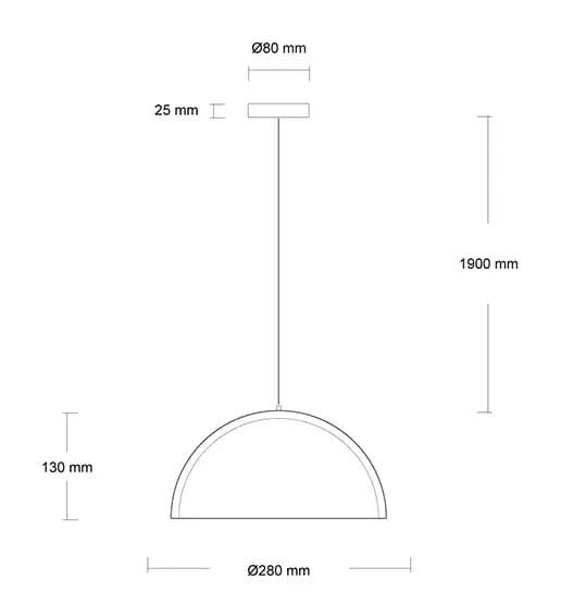 Beton-Hängeleuchte Globus 280