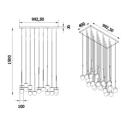 Einzigartige LED-Hängeleuchte Cotton Panel mit Opalglaskugel – Bild 19