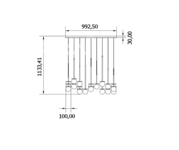 Einzigartige LED-Hängeleuchte Cotton Panel mit Opalglaskugel