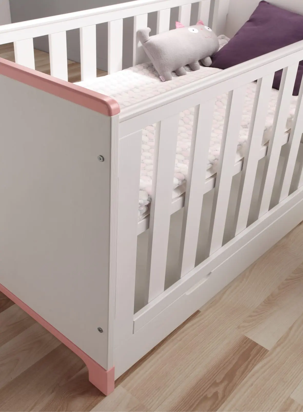 Babybett Kinderbett Juniorbett  Mini 140x70 cm Rosa oder Grau – Bild 15