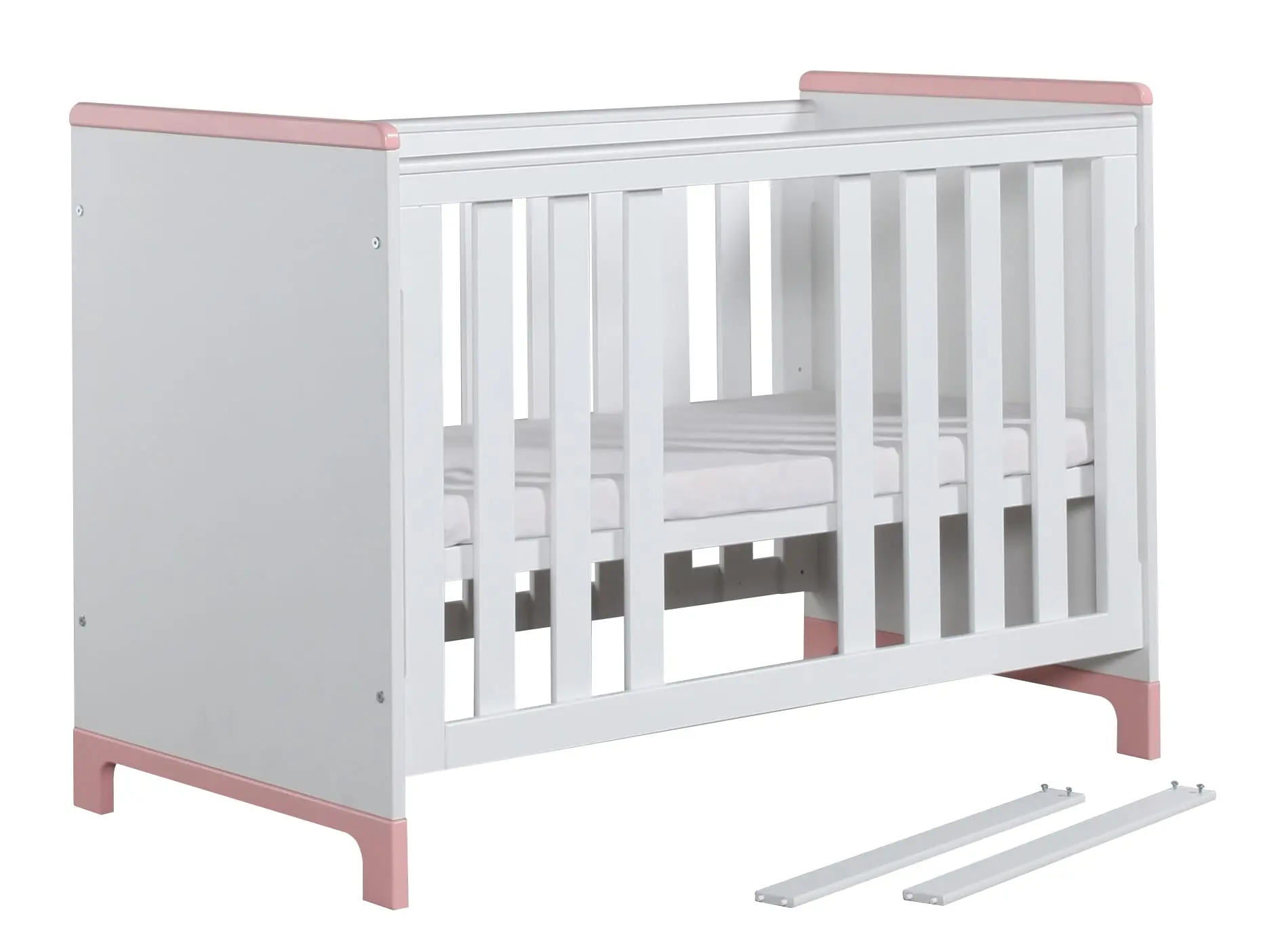 Babybett Mini 120x60 cm Rosa oder Grau – Bild 11