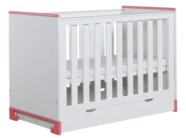 Babybett TOTO 120x60 cm Rosa oder Türkis