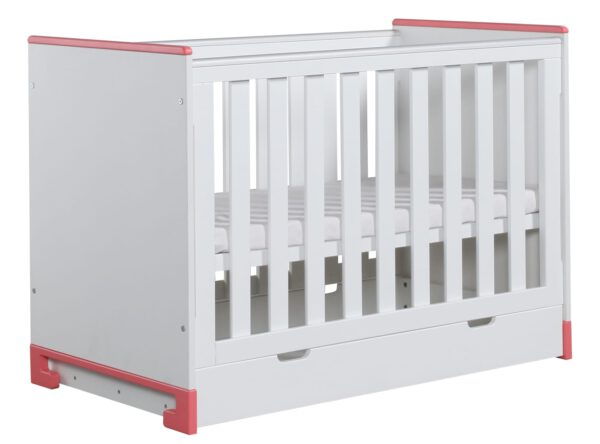 Babybett TOTO 120x60 cm Rosa oder Türkis