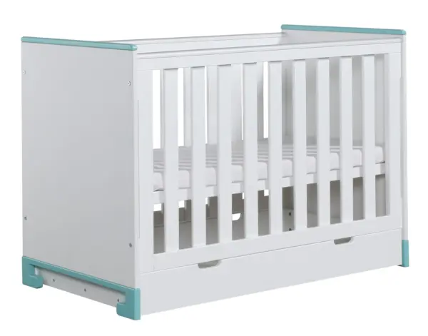 Babybett TOTO 120x60 cm Rosa oder Türkis