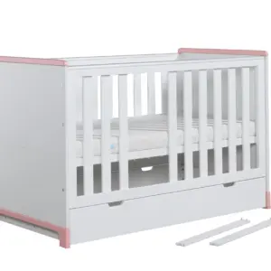 Babybett Kinderbett Juniorbett Mini 140x70 cm Rosa oder Grau – Bild 4