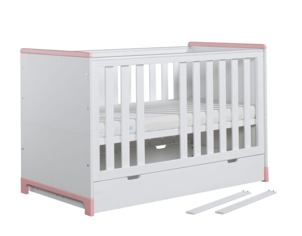 Babybett Kinderbett Juniorbett  Mini 140x70 cm Rosa oder Grau