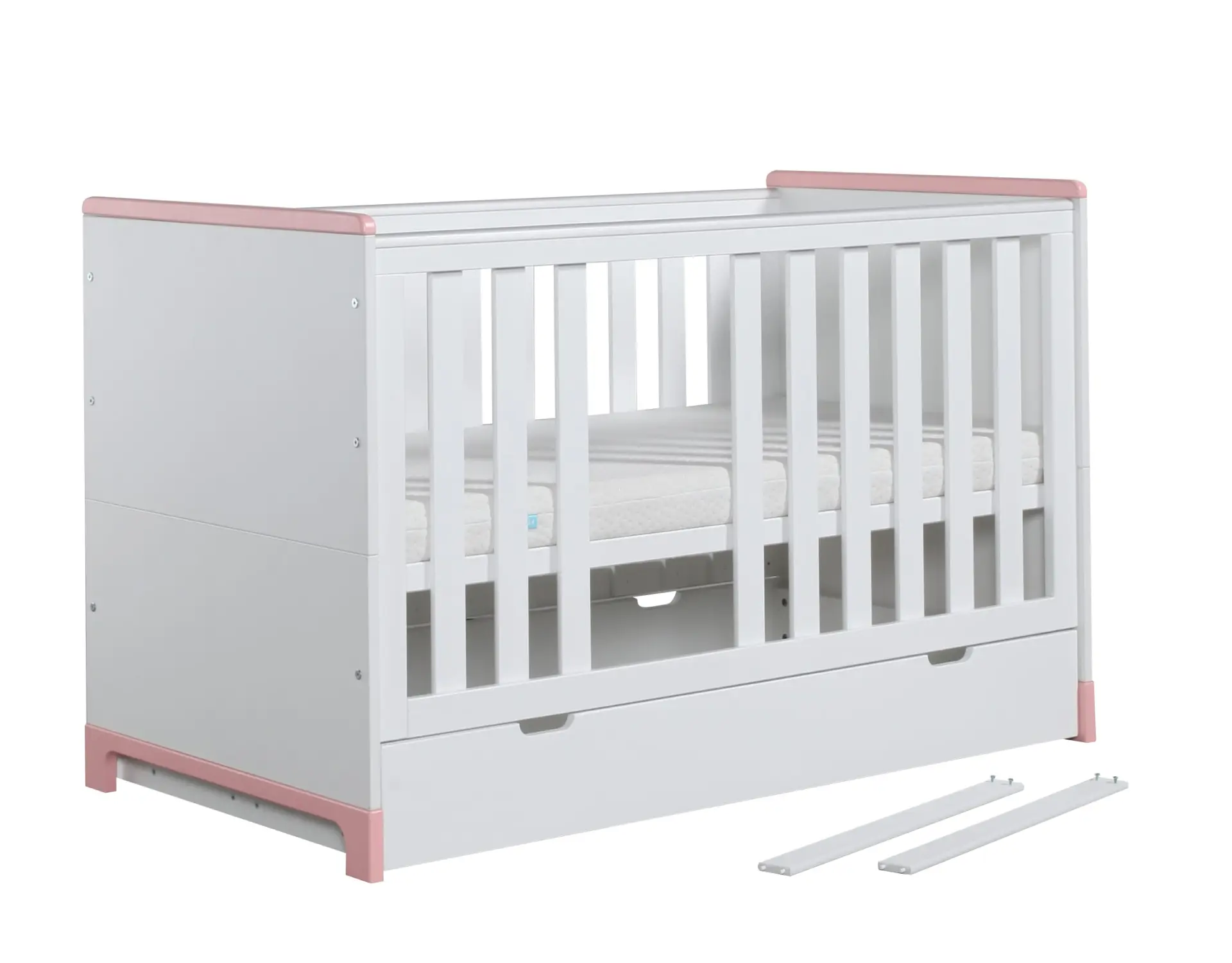 Babybett Kinderbett Juniorbett  Mini 140x70 cm Rosa oder Grau – Bild 4