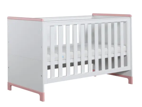 Babybett Kinderbett Juniorbett Mini 140x70 cm Rosa oder Grau