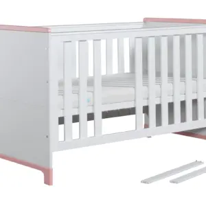 Babybett Kinderbett Juniorbett Mini 140x70 cm Rosa oder Grau – Bild 2