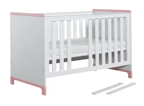 Babybett Kinderbett Juniorbett Mini 140x70 cm Rosa oder Grau