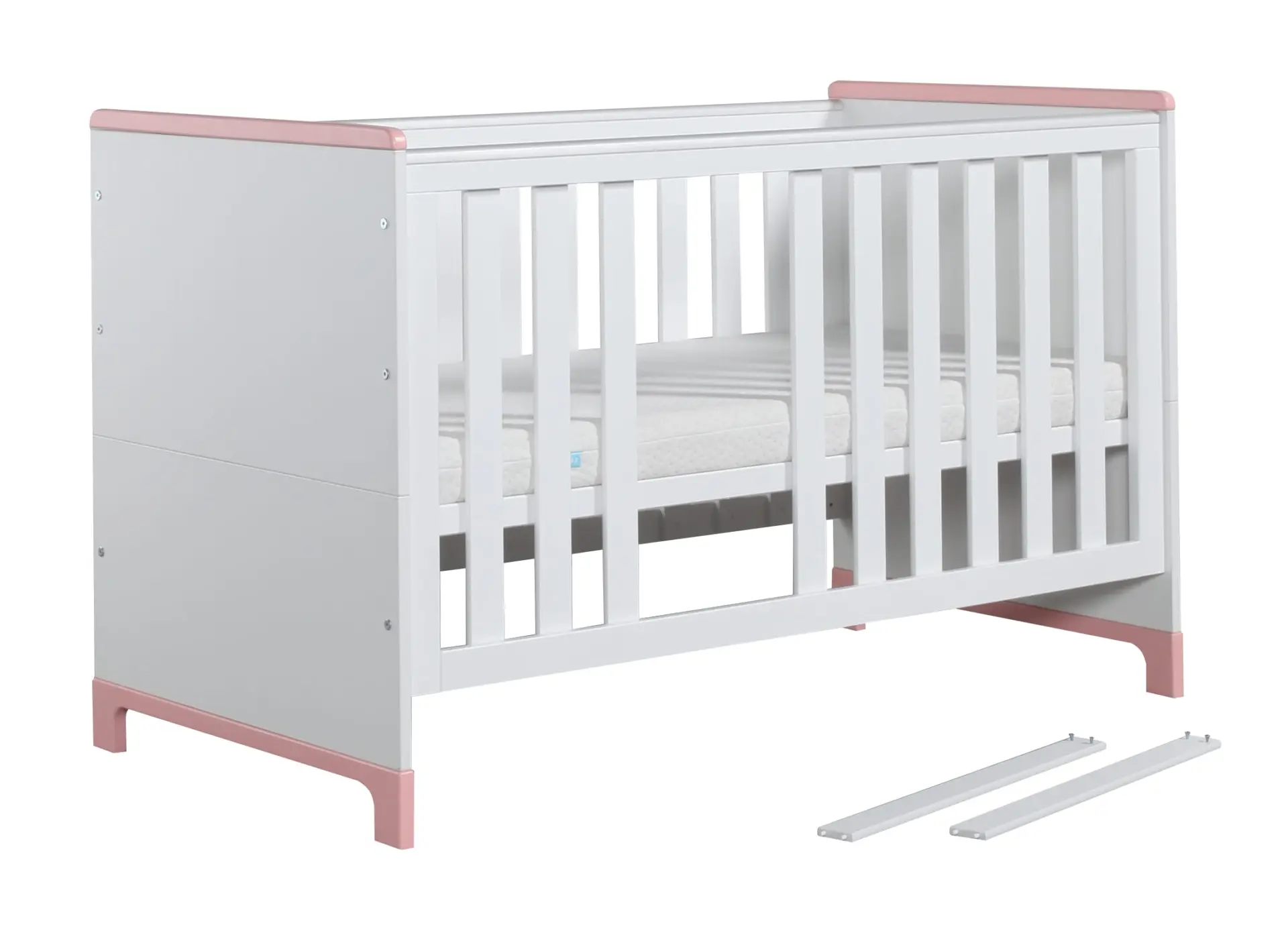 Babybett Kinderbett Juniorbett  Mini 140x70 cm Rosa oder Grau – Bild 2