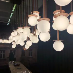Einzigartige LED-Hängeleuchte Cotton Panel mit Opalglaskugel – Bild 18