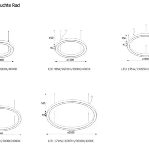 Große exklusive LED-Hängeleuchte Rad – Bild 5
