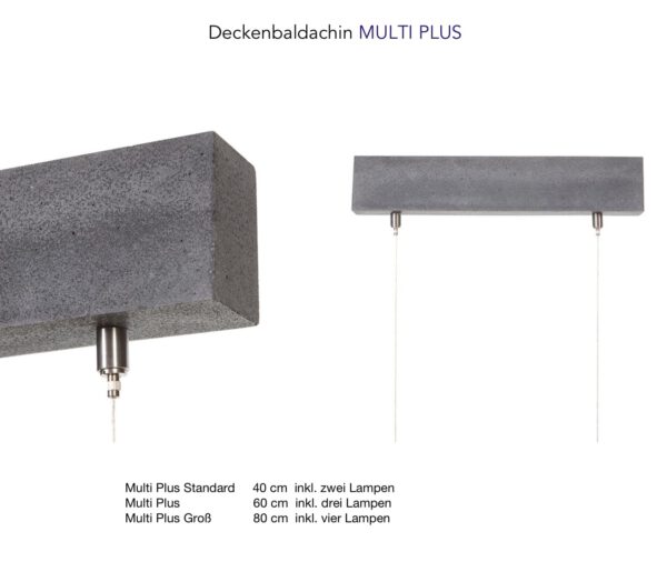 Beton-Hängeleuchte-LED Kalla Inox