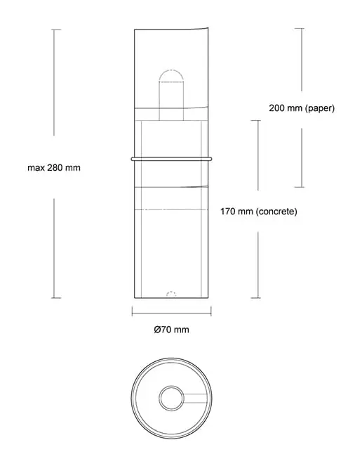LED-Beton-Tischleuchte Papel