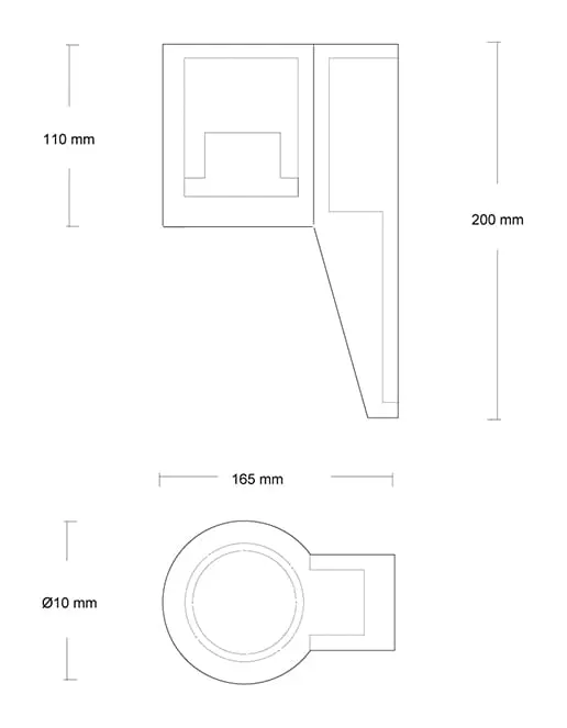 LED-Beton-Wandleuchte Projecta IP65
