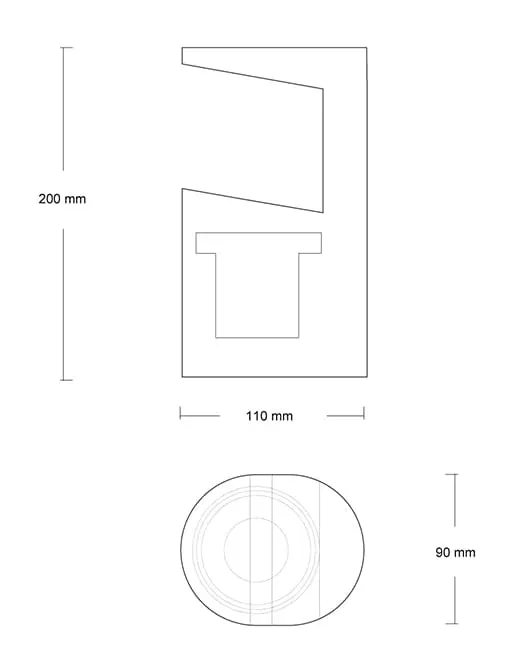 LED-Beton-Tischleuchte Ref IP65