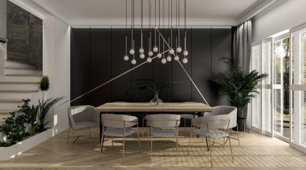 Einzigartige LED-Hängeleuchte Cotton Panel mit Opalglaskugel