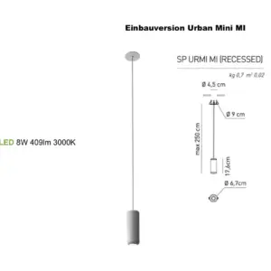 Geometrische LED-Hängeleuchte Urban Mini M Aufbau-oder Einbauversion Axo Light – Bild 7
