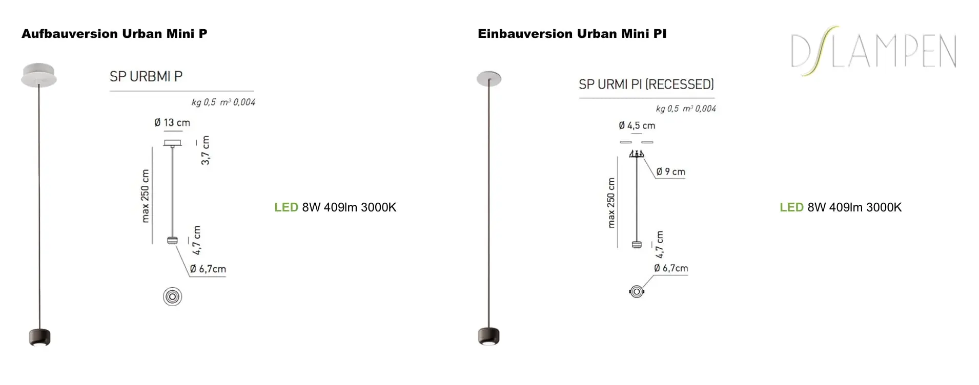 Geometrische LED-Hängeleuchte Urban Mini P Aufbau-oder Einbauversion Axo Light – Bild 6