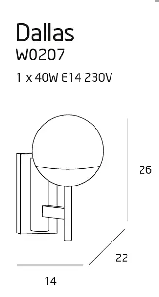 Elegante Wandleuchte Dallas IP44