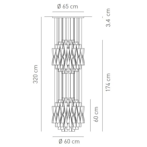 Luxuriöse Designer- Hängeleuchte Aura 60/2 Axo Light